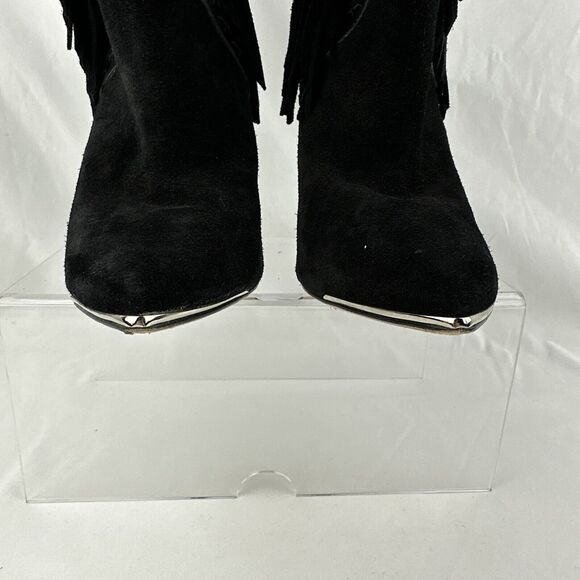 Iro Revolve Womens Xabea Bootie 7 US 38 EU Black Leather Suede Fringe - Picture 7 of 9